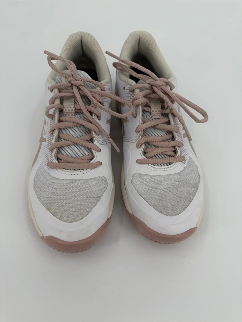 ASICS Game FF Pickleball shoes in white with neutral pink accents
